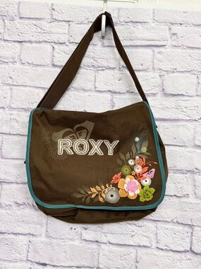 Roxy Brown Floral Messenger Bag